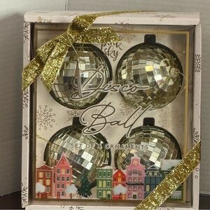 Pink Sky Disco Ball Set of 4 ornaments